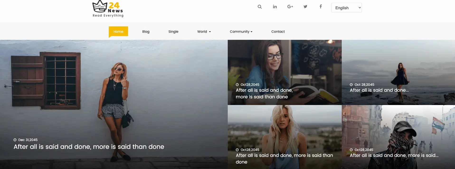 24 Newsfree Bootstrap Szablon aktualności