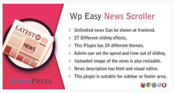 Pluginul WordPress Easy News Scroller