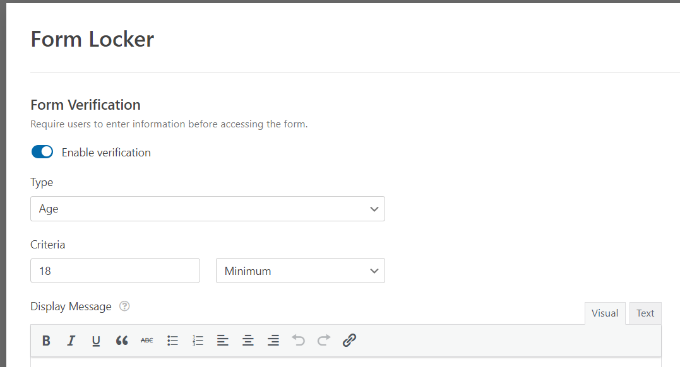 設置基於年齡的表單輸入限制 Set age based form entry limits