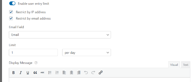 設置表單輸入限制 Set up form entry restrictions