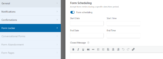 啟用表單調度 Enable form scheduling