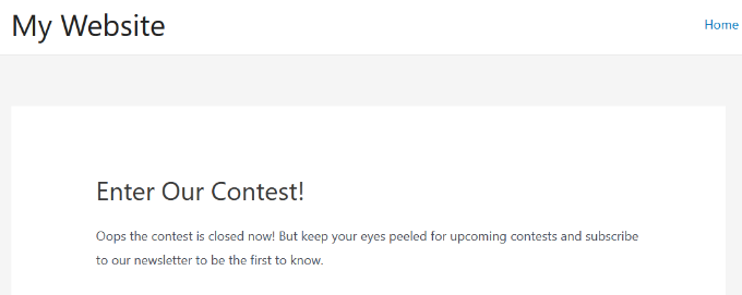 比賽已結束消息 Contest is closed message