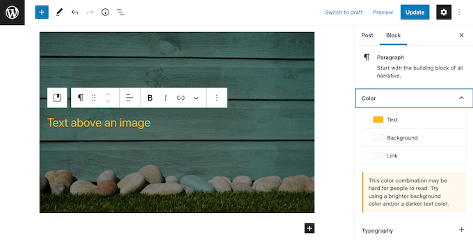 Mengubah warna teks di WordPress Changing the text color in WordPress