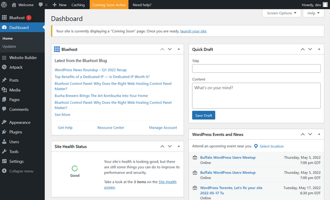 wordpress-แดชบอร์ด wordpress dashboard