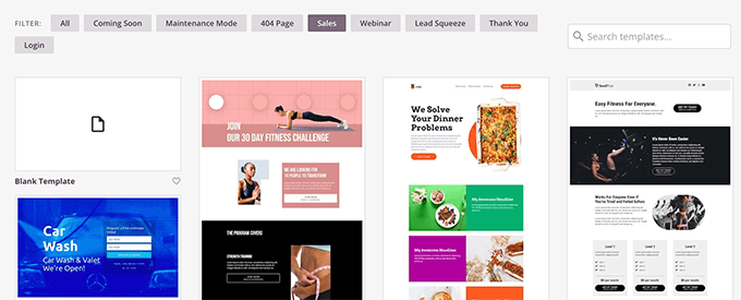 選擇登陸頁面模板 Choose landing page template