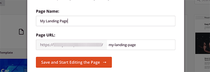 著陸頁名稱 Landing page name