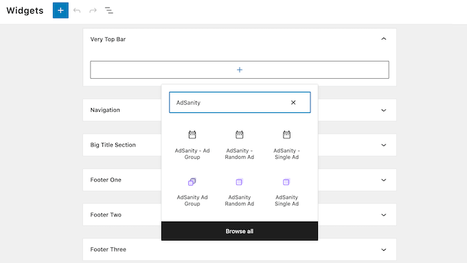 วิดเจ็ตโฆษณาและแบนเนอร์ AdSanity The AdSanity ad and banner widgets