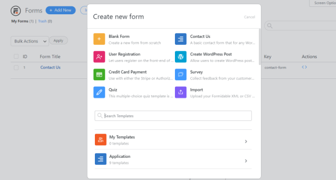 Wählen Sie Ihren Formulartyp aus Select your form type