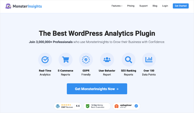 monsterinsights - IsItWP - Kostenloser WordPress-Theme-Detektor monsterinsights