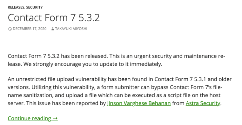 Sicherheitsupdate – IsItWP – Kostenloser WordPress-Theme-Detektor security update