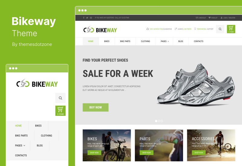Bikeway Theme - Sport Shop Tema WooCommerce