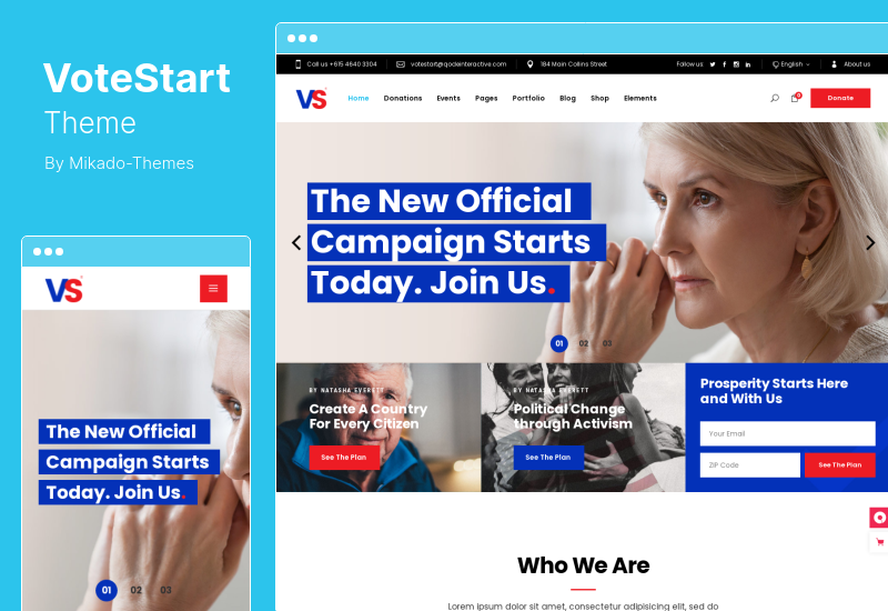VoteStart Theme - Тема WordPress для политической кампании