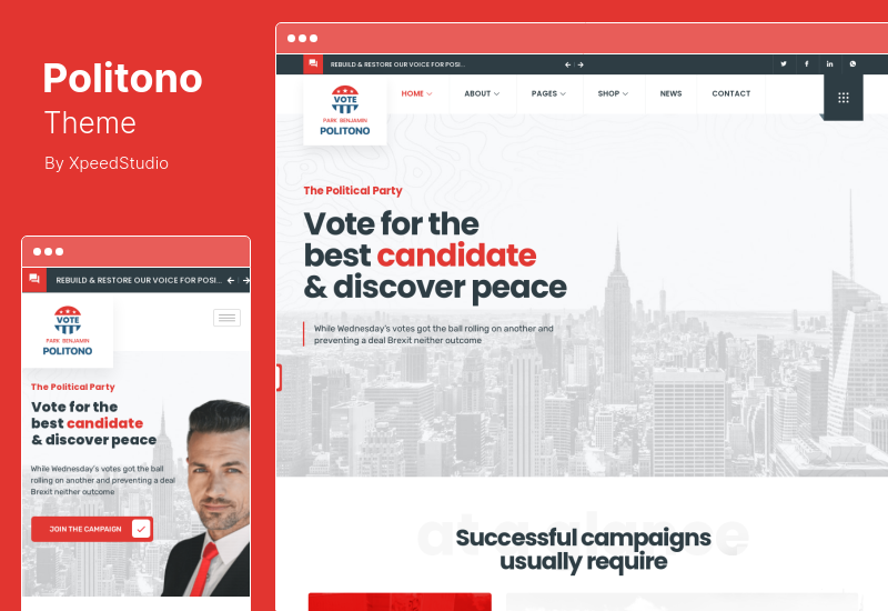 Politono Theme - Тема WordPress для политической избирательной кампании