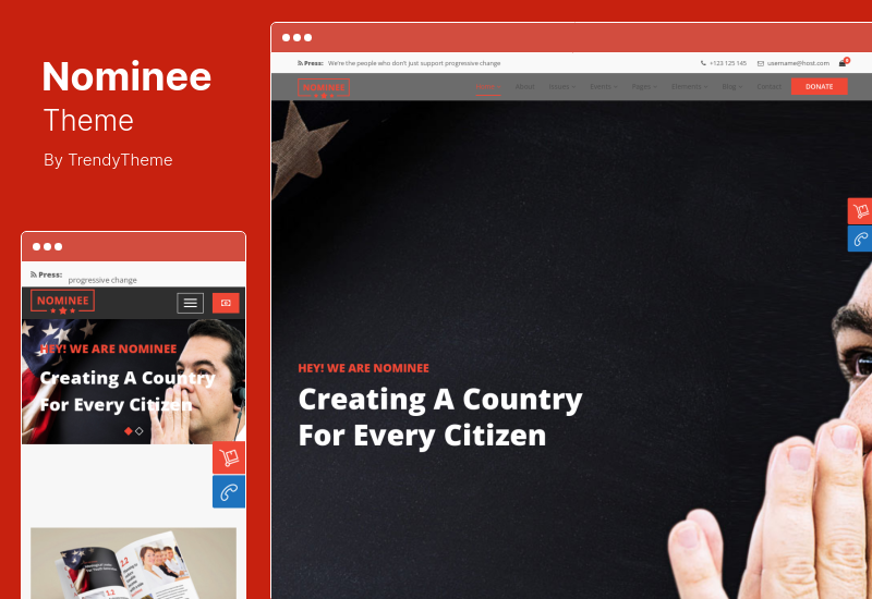 Nominee Theme — политическая тема WordPress для кандидата в политические лидеры