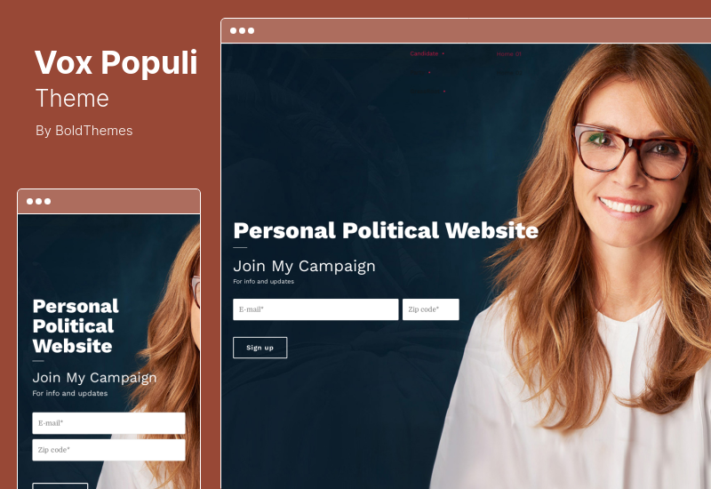 Тема Vox Populi - Тема WordPress для политической партии, массового кандидата