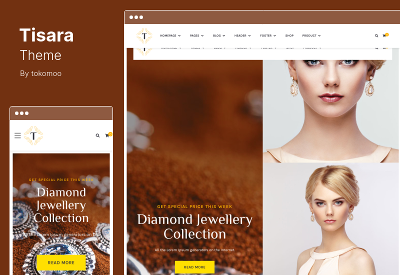 موضوع Tisara - موضوع مجوهرات WooCommerce