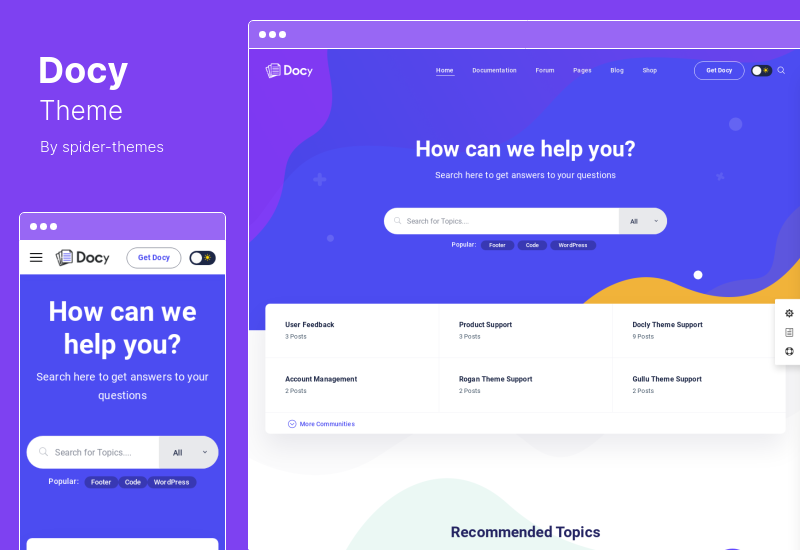 Docy Theme - Dokumentasi Basis Pengetahuan WordPress Theme dengan Helpdesk Forum