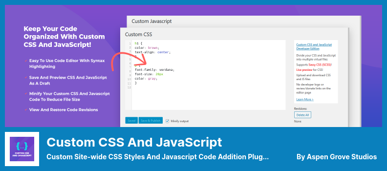 自定义 CSS 和 JavaScript 插件 - 自定义站点范围的 CSS 样式和 Javascript 代码添加插件