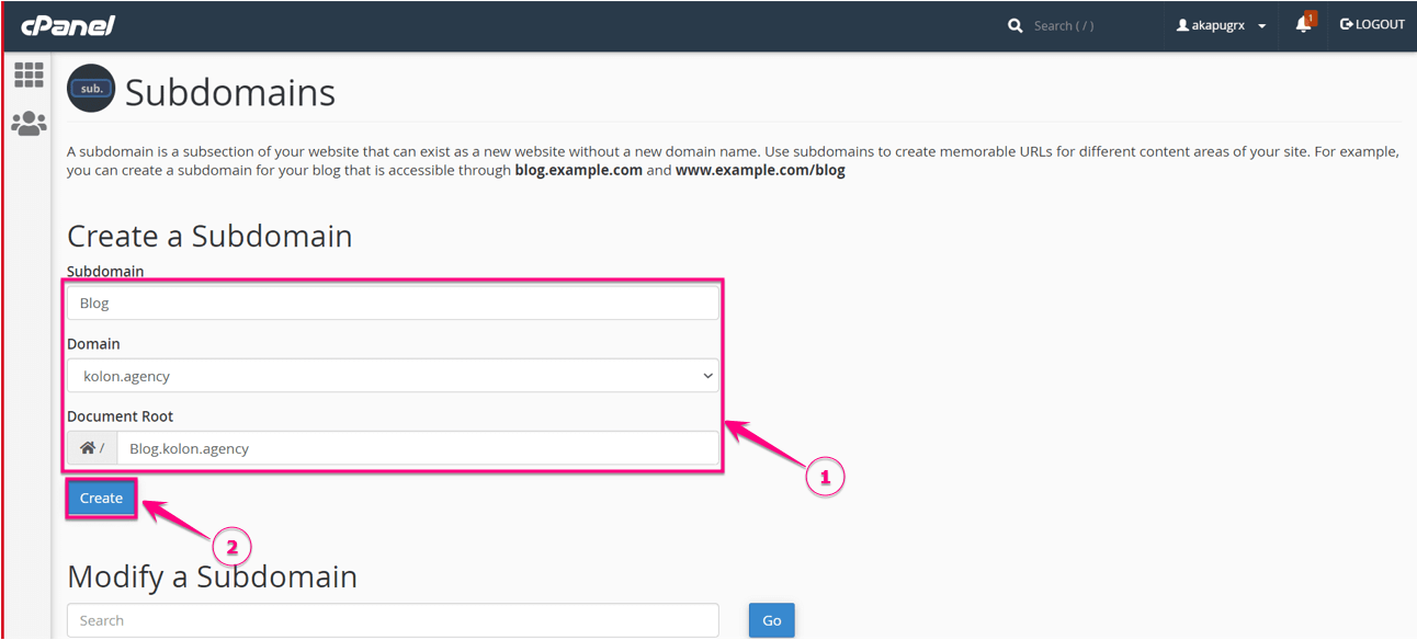 تم إعداد موقع التدريج لـ WordPress باستخدام cPanel