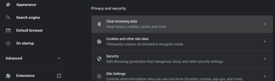 ล้างข้อมูลการท่องเว็บใน Chrome