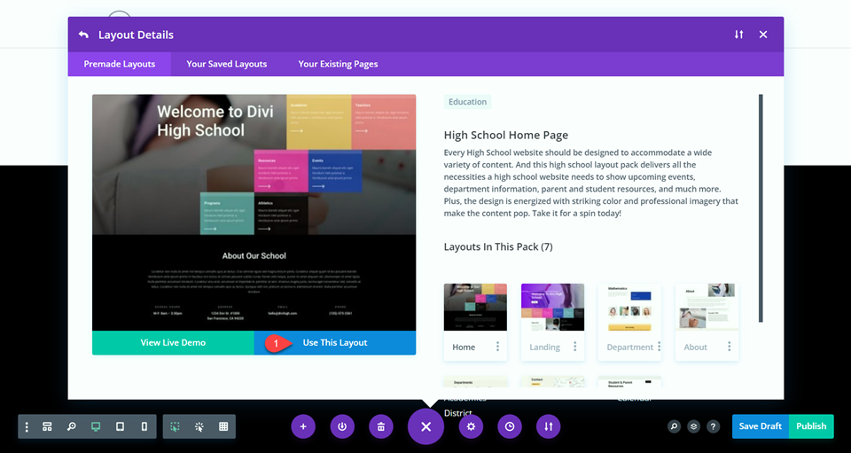 Divi Responsive Logo เมนูความกว้างเต็ม ใช้เค้าโครง