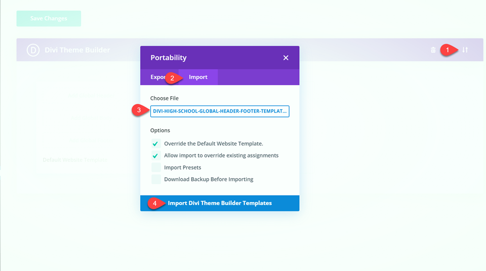 Divi Responsive Logo เค้าโครงการนำเข้าเมนูแบบเต็มความกว้าง