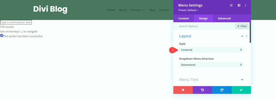Divi Fullwidth vs Regular Menu Module เค้าโครงเมนูปกติ