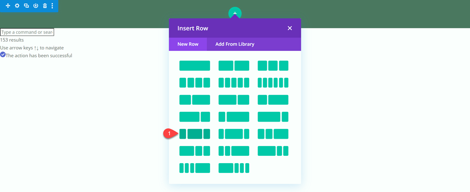Divi Fullwidth เทียบกับโมดูลเมนูปกติ Regular Insert Row