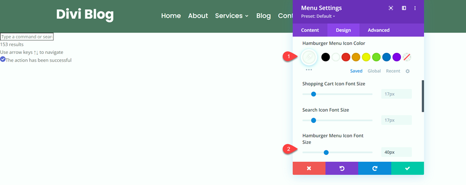 Divi Fullwidth vs Regular Menu Module เมนูปกติ Hamburger Icon Settings