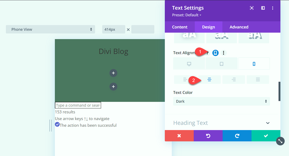Divi Fullwidth เทียบกับโมดูลเมนูปกติ Regular Mobile Alignment