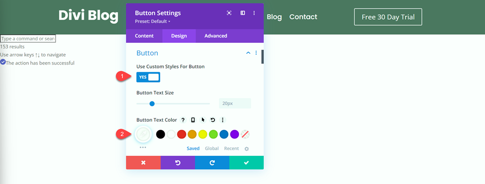 Divi Fullwidth vs Regular Menu Module ปุ่มเมนูปกติ สไตล์ที่กำหนดเอง