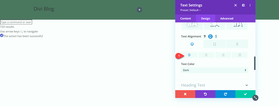 Divi Fullwidth vs Regular Menu Module การจัดตำแหน่งข้อความปกติ