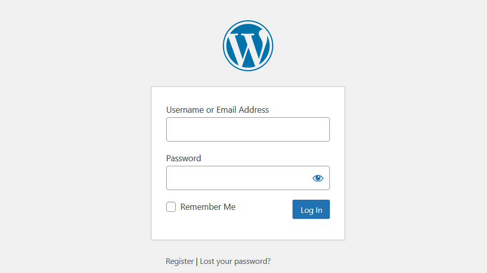 หน้าจอเข้าสู่ระบบ WordPress