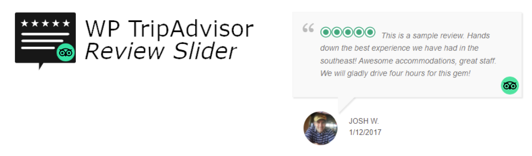 WP TripAdvisor Review Slider ซึ่งเป็นหนึ่งในปลั๊กอินบทวิจารณ์ที่ดีที่สุดสำหรับ WordPress