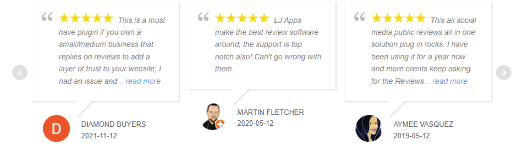 WP Review Slider เป็นหนึ่งในปลั๊กอินตรวจสอบที่ดีที่สุดสำหรับ WordPress