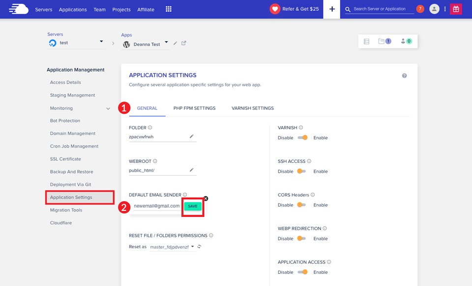 Impostazioni a livello di applicazione