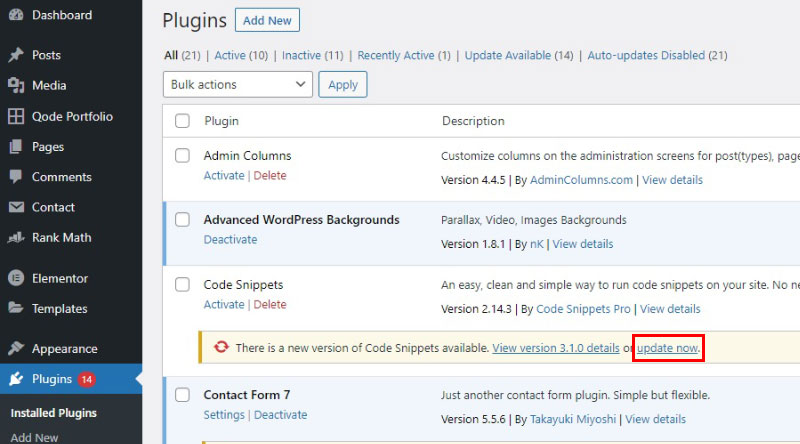 Comment nettoyer votre site WordPress 2 Update plugins now