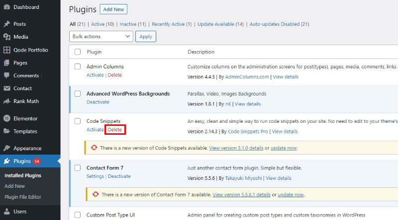 Comment nettoyer votre site WordPress 4 Delete Unused Plugins