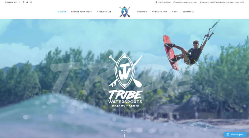 15 ตัวอย่างแรงบันดาลใจในการออกแบบเว็บไซต์กีฬาที่ดีที่สุด 2 Tribe Watersports