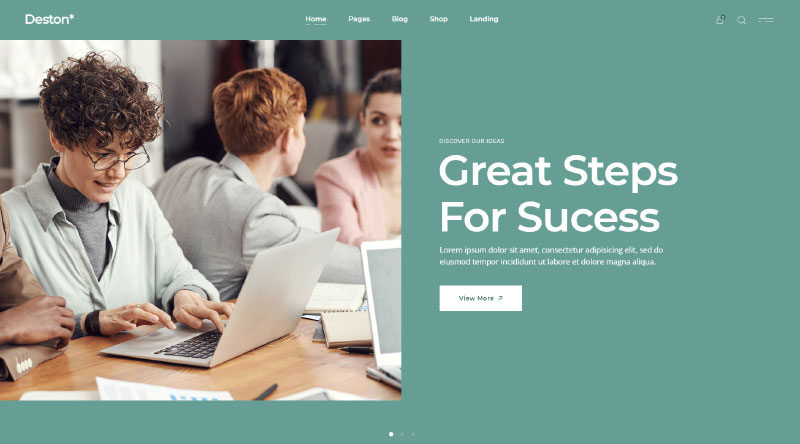 獲得靈感的 10 個頂級企業網站示例 12 Deston WordPress Theme