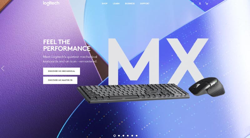 獲得靈感的 10 個頂級企業網站示例 8 Logitech