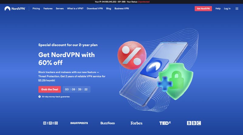 獲得靈感的 10 個頂級企業網站示例 10 Nord VPN