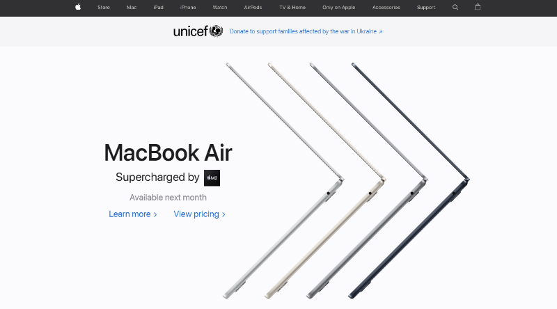 獲得靈感的 10 個頂級企業網站示例 2 Apple