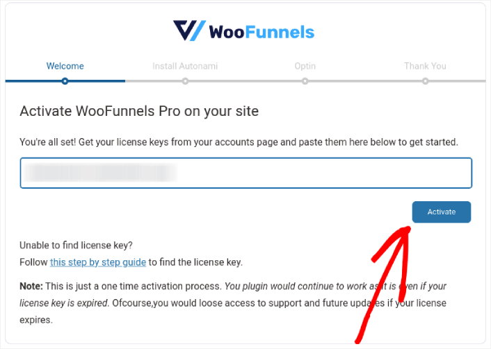 WooFunnels'ı Etkinleştir