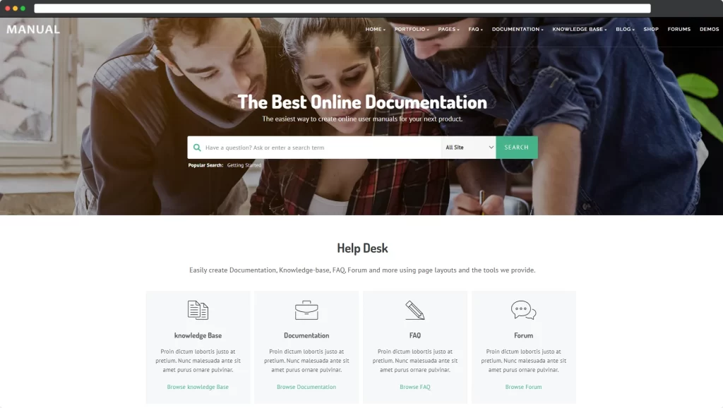 Manuale - Documentazione, Knowledge Base e Istruzione Tema WordPress