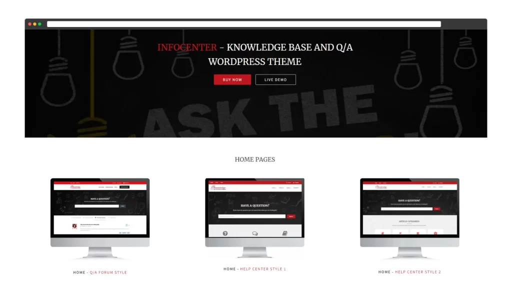 InfoCenter - Base di conoscenza e tema per il controllo qualità di WordPress