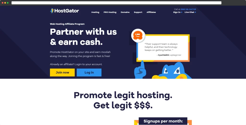 Programme d'affiliation HostGator
