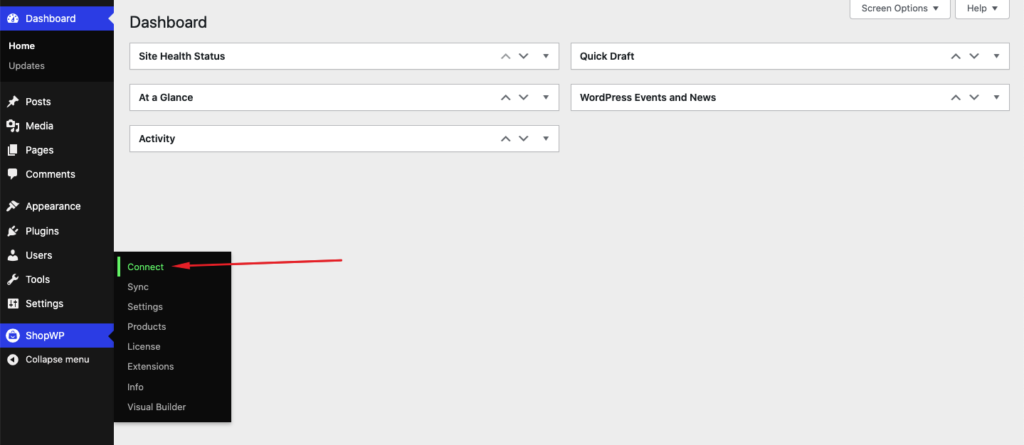Вариант подключения ShopWP