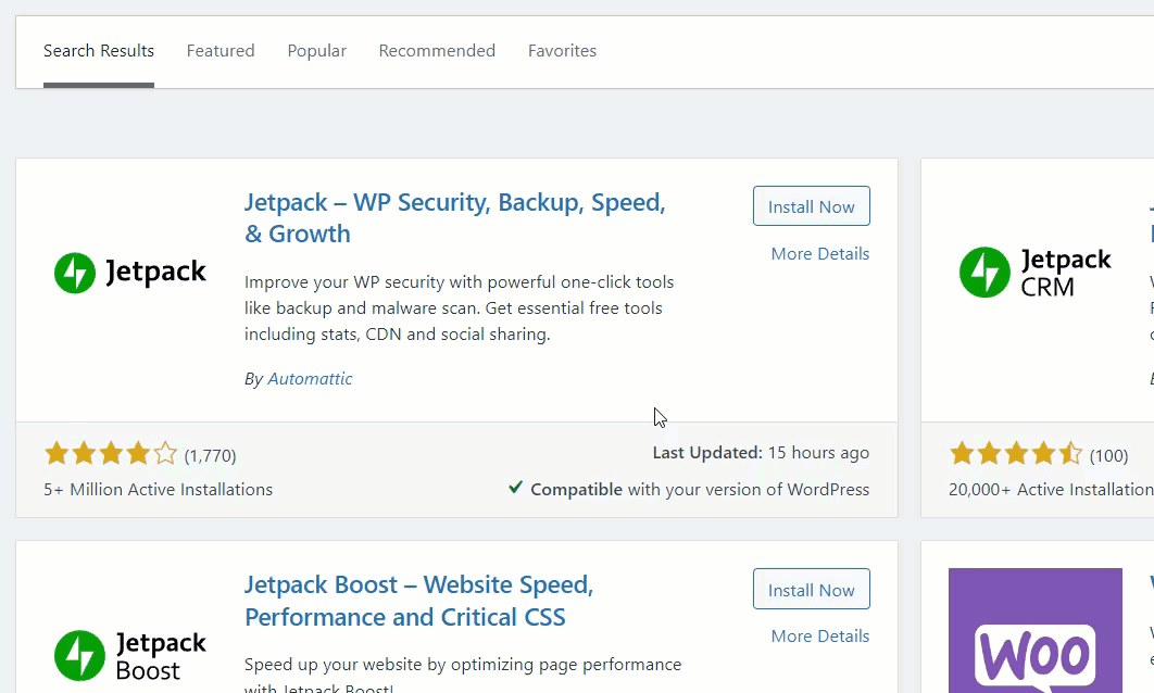 instalar el complemento jetpack