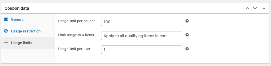 Configuración de límite de uso para cupones de WooCommerce